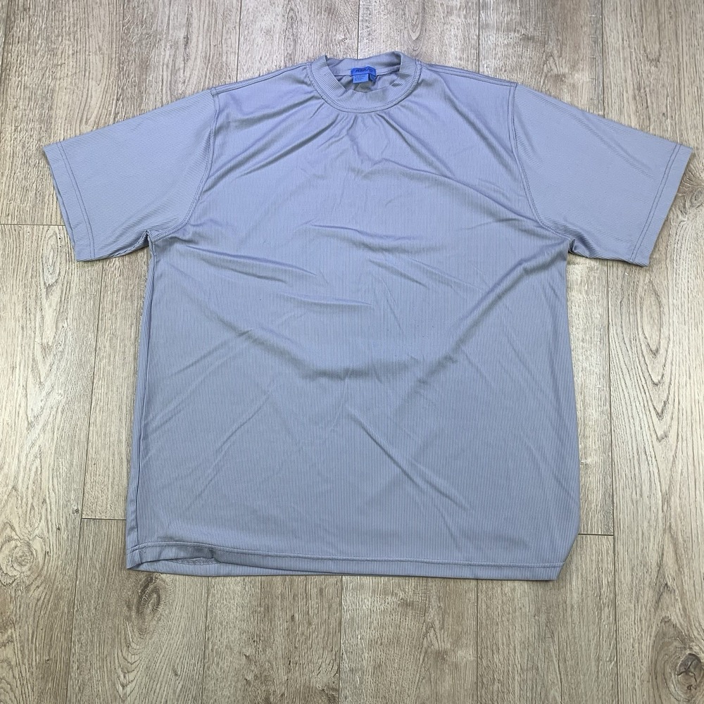 Midweight Grey Athletic Short Sleeve Stretch Pincord Stretch Shrt Men 2X Allora